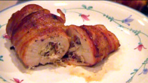 SmokingPit.com - Smoked Bacon Wrapped crab stuffed chicken breasts. Great pork barbeque with a sweet and smokey dry rub. Tacoma WA Washington