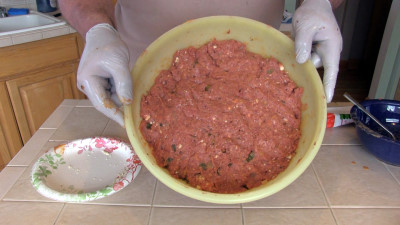 SmokingPit.com - Buffalo Blue Cheese Meatloaf slow cooker on a Yoder YS640 Pellet cooker - The meat!