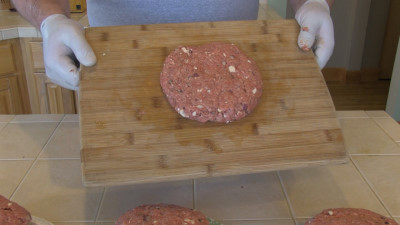 SmokingPit.com - Feta & Blue Cheese Burger - Cooked on the Yoder YS640 - Forming the beef patties..