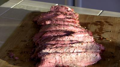 SmokingPit.com BBQ - Garlic & Rosemary Infused Tri-Tip Roast Beef  -  Beef recipes and how to videos on  slow cooking