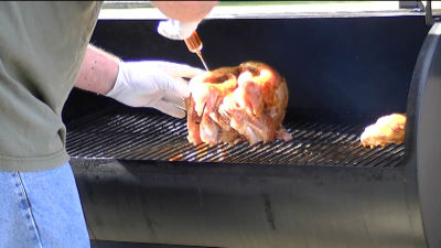SmokingPit.com - Kung Pao chicken stuffed turkey  - Hot wings -  Smoked low and slow on my Traeger Texas smoker grill. Sausage mesquite apple hickor, pecan, alder, oak wood fire cooked foods! Tacoma WA Washington 